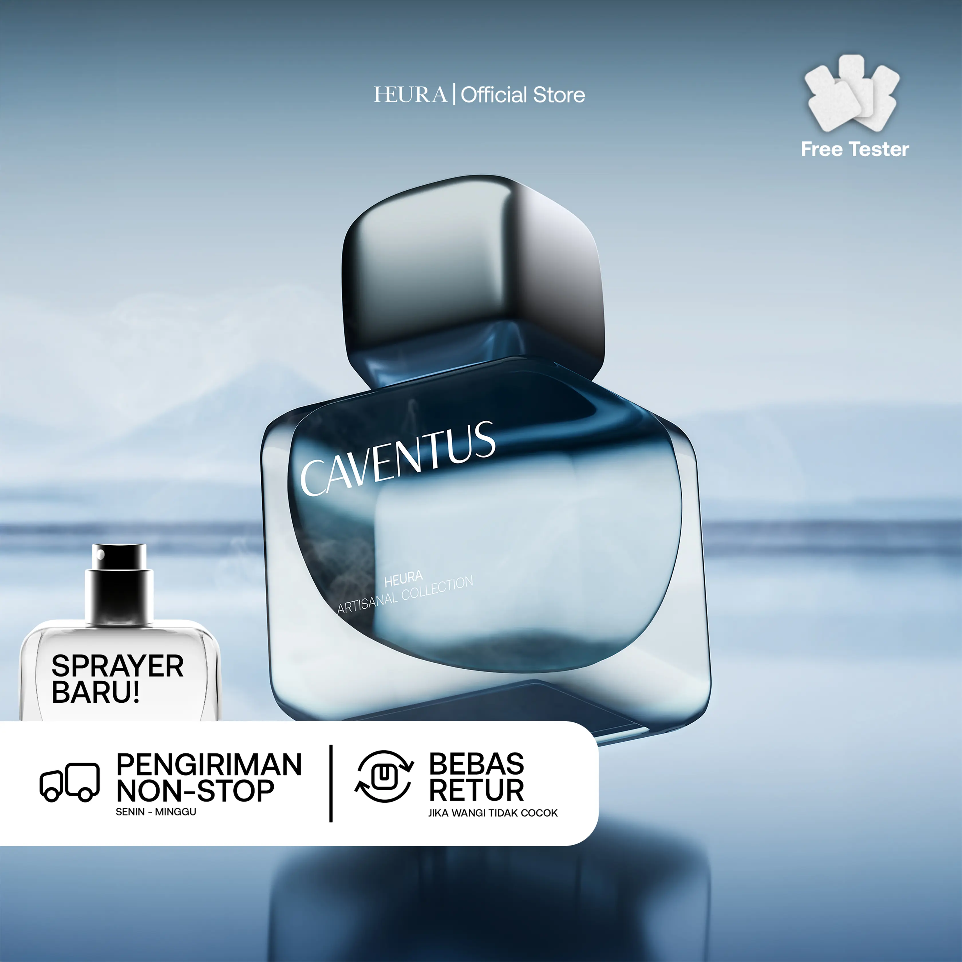HEURA Caventus - Extrait de Parfum - Aroma Nanas Citrus Patchouli Segar Maskulin Parfum Pria Tahan Lama