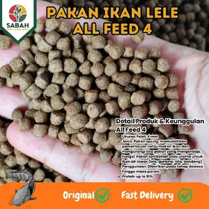 SABAH All Feed 4 Pakan Ikan Lele Gurame Nila Bulir Besar Protein 16% Nutrisi Lengkap Ukuran Pelet 4mm Original Fast Delivery