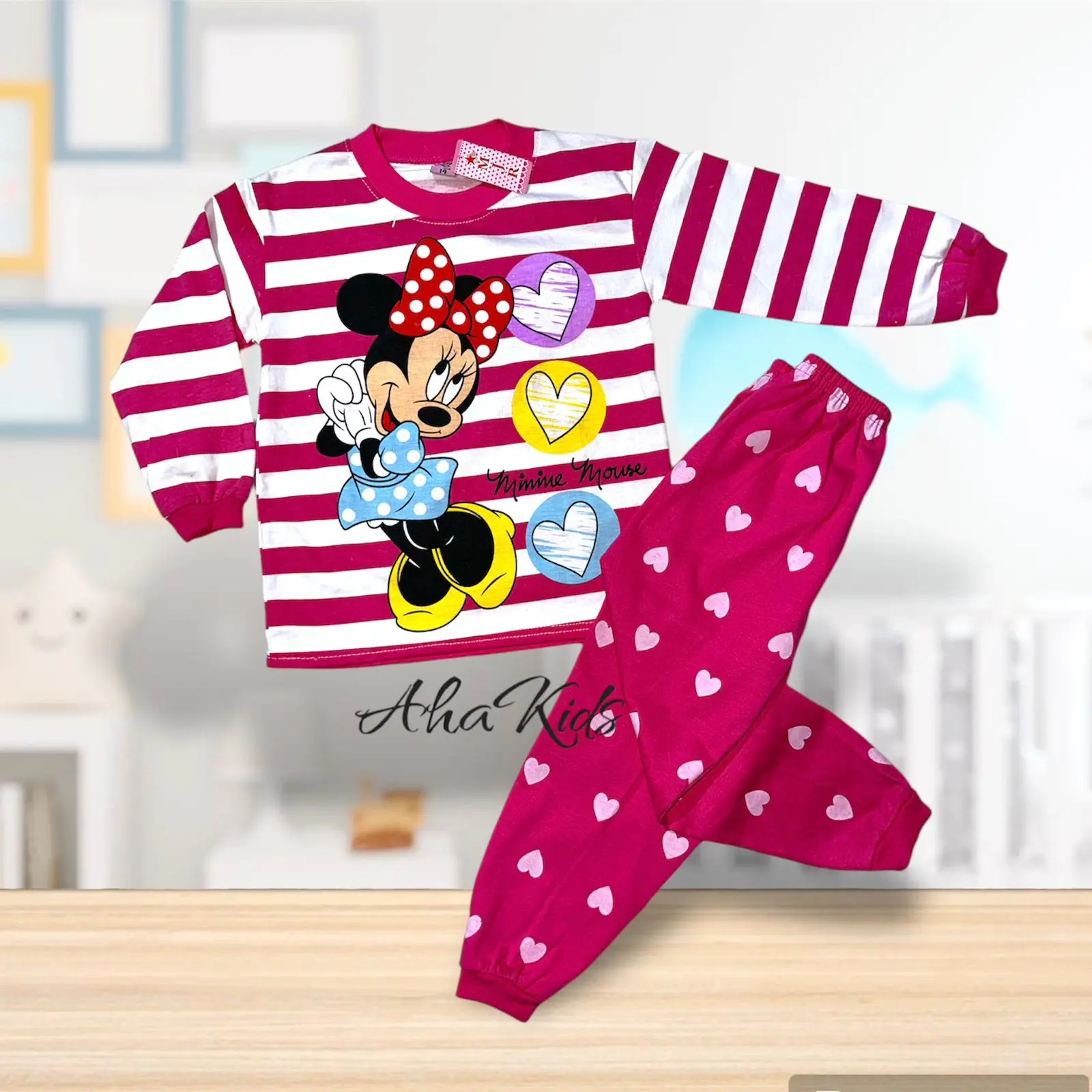 BAJU HARIAN ANAK PEREMPUAN MOTIF MICKEY MOUSE SALUR/SETELAN PIYAMA TIDUR ANAK CEWEK LUCU Pakaian