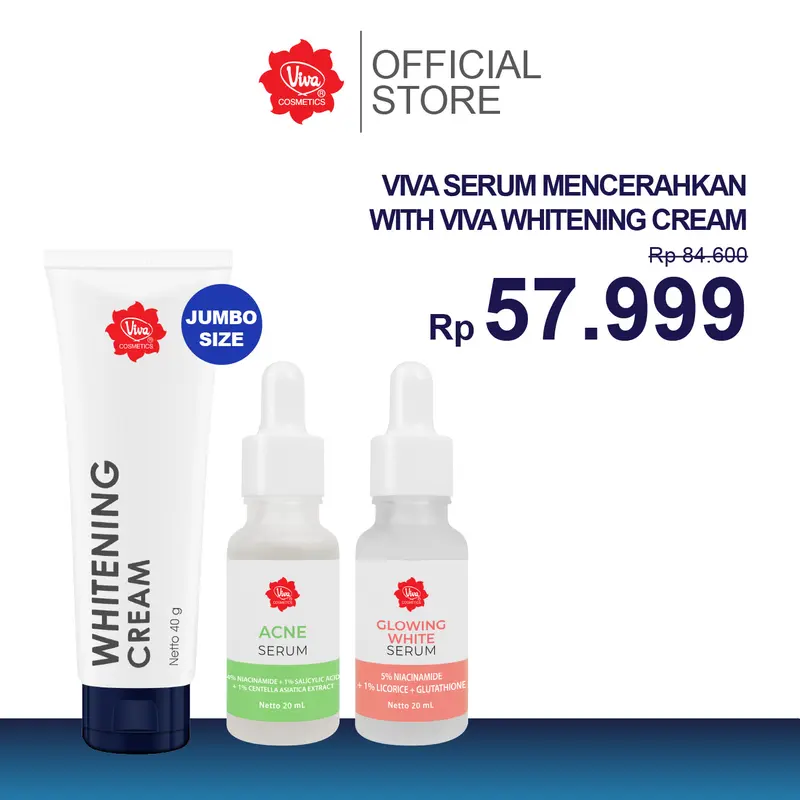 [DOKTIF APPROVED] Paket Viva Serum Mencerahkan with Viva Whitening Cream 0