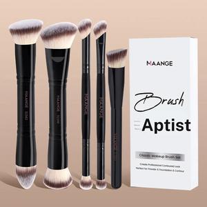 Set de 5 brochas de maquillaje MAANGE, brocha para base, rubor, contorno, corrector y sombra de ojos, brochas cosméticas profesionales para base, rubor, sombra de ojos y corrector, regalo para mujeres y niñas