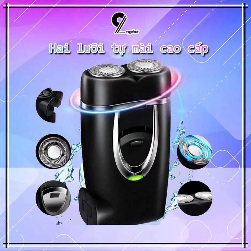 Máy cạo râu hai đầu thông minh lưỡi dao kép nổi lưỡi kép linh hoạt Máy Cạo Râu Mini 2 Lưỡi Cạo Nổi Máy Cạo Râu Đa Năng Đầu Cạo Chống Nước Đèn Rọi Ray lưỡi đen. dao cạo râu điện má y c ạ or unam