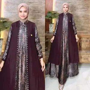 Dress Kirani gamis mewah bahan maxmara mix ceruty babydoll. gamis Lebaran mewah anggun elegan