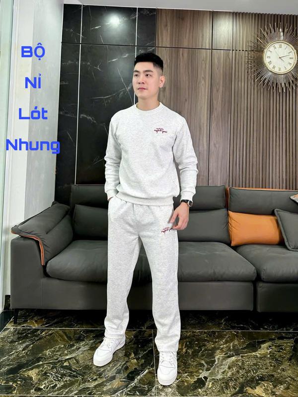  Đồ bộ nam LÔNG CÁO  ỐNG SUÔNG   LÓT LÔNG NHUNG dày dặn ấm áp from suông trẻ trung LCCK92 