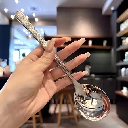 Sendok Makan Korea Stainless Tebal Kilap 6Pcs (Premium)