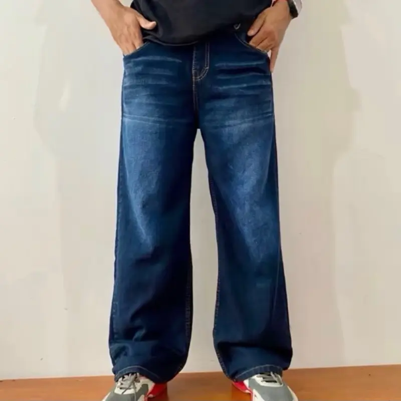 UNISEX Celana Jeans Baggy Loose Pants Oversize Korean Style Straight Gombrong Skena Kalcer Celana Denim Cowo Cewe 5