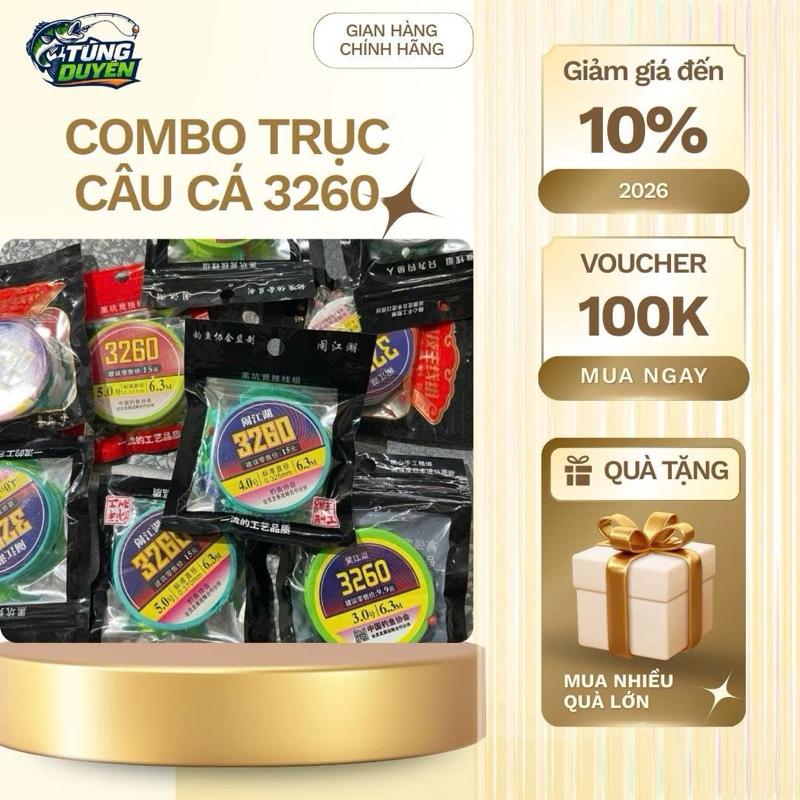 Combo Trục Câu Cá 3260 Đầu Trục Không Có Dây Dù - Kích Thước Đa Dạng