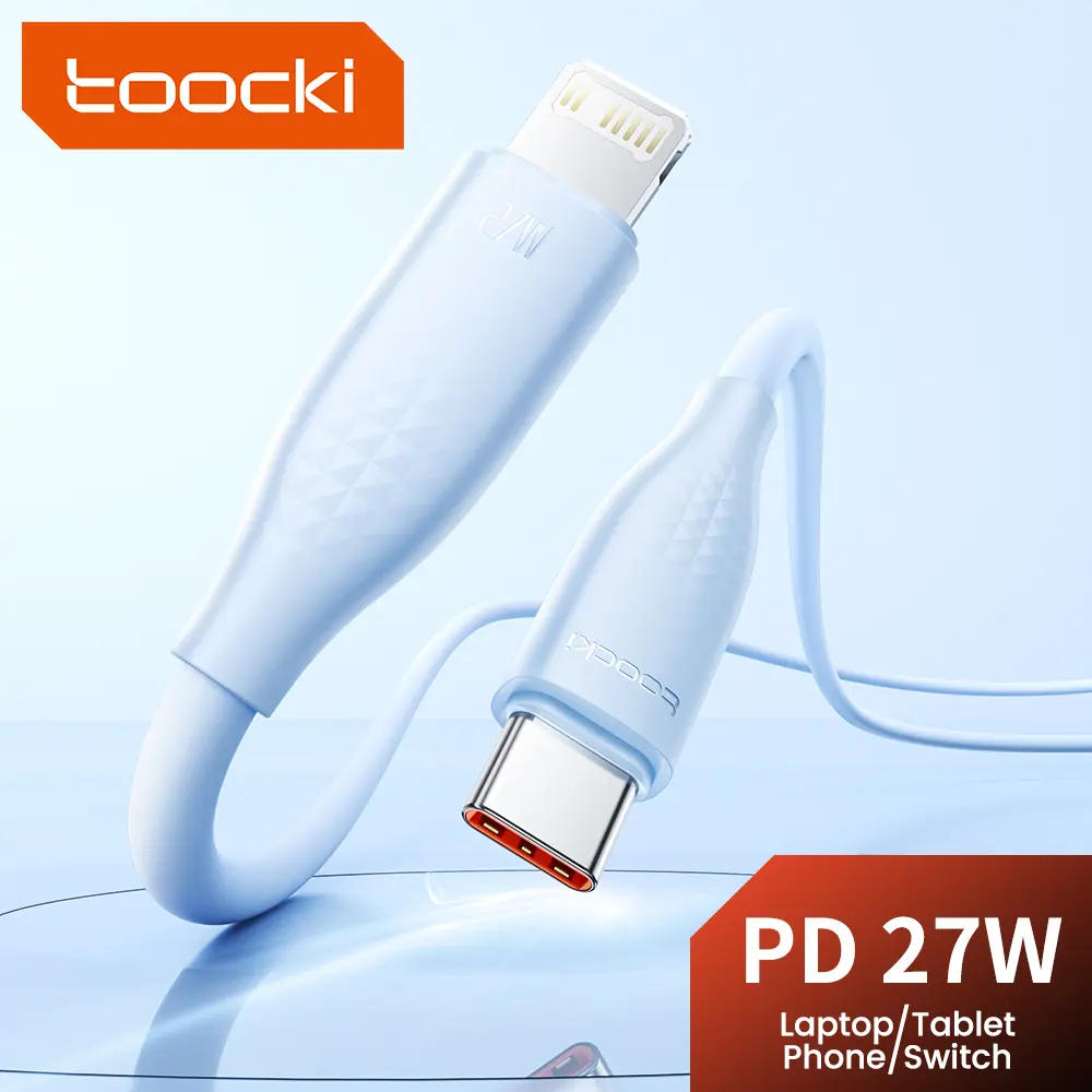 Toocki PD 27W Type-C To Lightning Fast Charging Data Cable For iPhone 8-14 Series Laptop Tablet Switch
