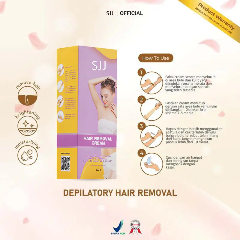 SJJ Hair Removal Cream Krim Penghilang Rambut Effective Penghilang Bulu Wax Ketiak Waxing Perontok