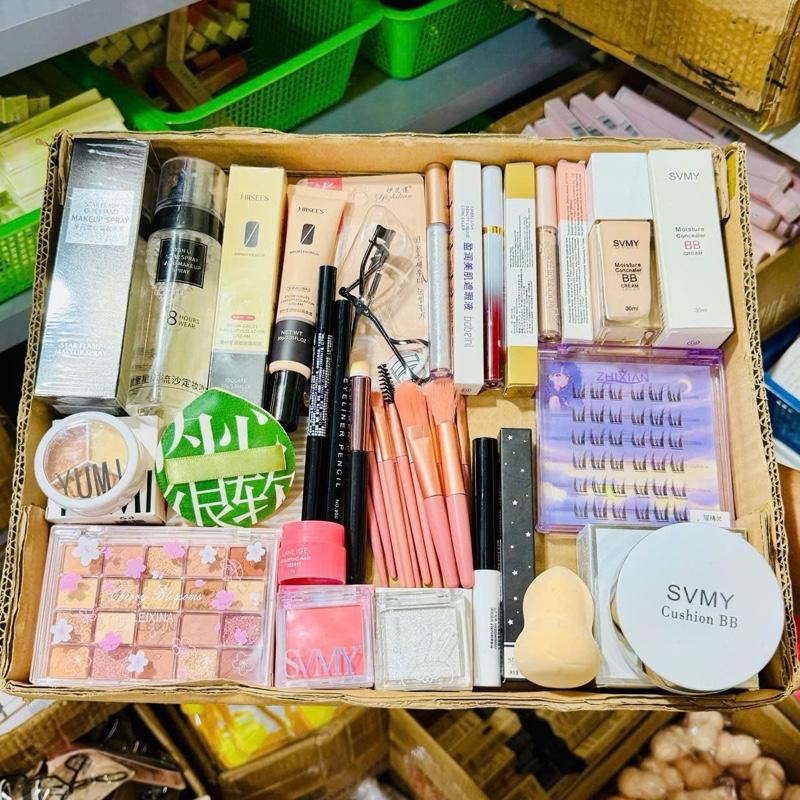 Bộ trang điểm Bộ sản phẩm 22 món L6.6 trang điểm MAKEUP gồm 4 món đa năng tiện dụng+phấn phủ+kem nền+xịt khoá makeup+kẹp my+son+Bộ Mỹ Phẩm