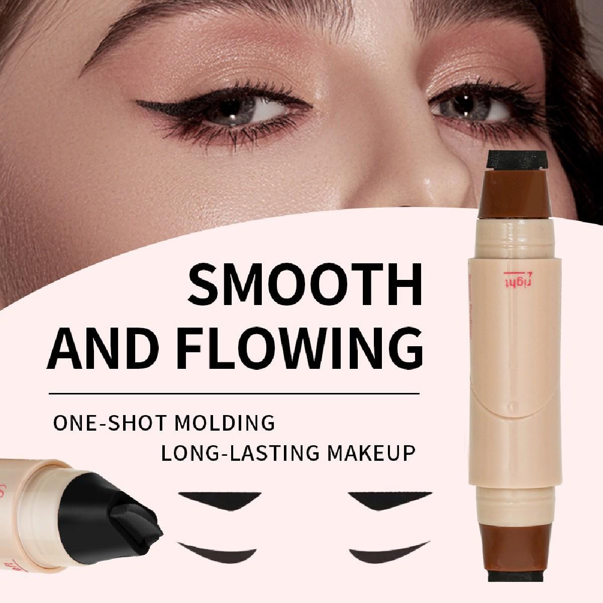 Double-Sided Rotating Design Eyeliner Stamp Pen, Brown & Black Waterproof Sweatproof Smudge-Free Makeup Tool, Perfect for Beginners Quick Eye Makeup, Enhance Eye Makeup Double-Sided Rotating Design Eyeliner Stamp Pen, Brown & Black Waterproof Sweatproof Smudge-Free Makeup Tool, Perfect for Beginners Quick Eye Makeup, Enhance Eye Makeup