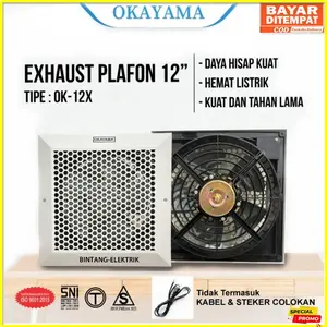 OKAYAMA 12 inch Kipas Angin Exhaust Fan Hexos Plafon OOK12X Penyedot Udara Ruangan