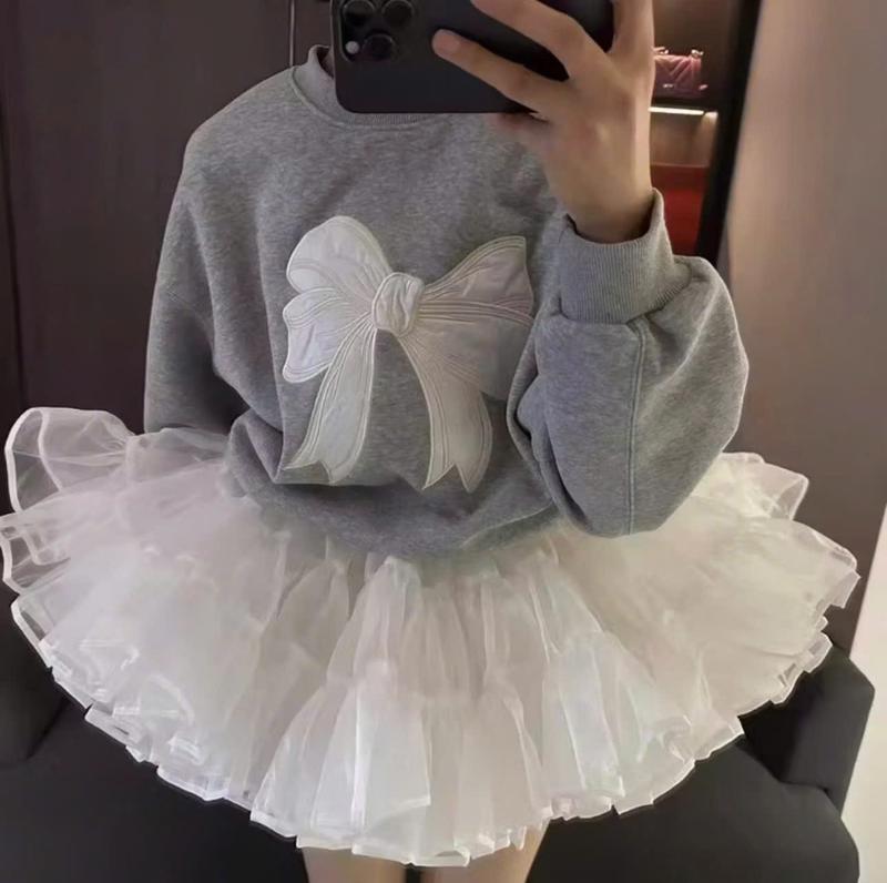  P294 - Chân váy ngắn siêu phồng 2 lớp dáng xòe màu trắng đen đỏ dễ thương năng động 