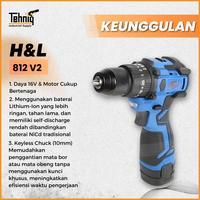 Gambar H&L HL 812 V2 Mesin Bor Baterai Tanpa Kabel  16V Set Cordless Drill Electrik 10MM - HL 812 dari tehniqdotcom Kota Administrasi Jakarta Barat 5 Tokopedia