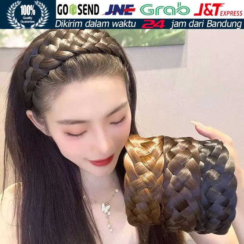 1.5/4.5cm Bando Handmade / Bando Kepang Rambut Alami Lebar 0
