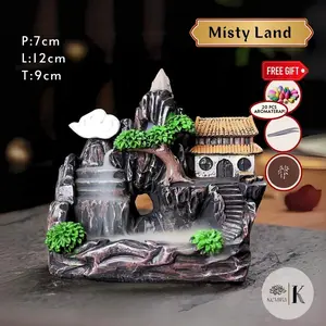 Miniatur Dupa Aromaterapi Bukit Mini Bahan Resin (Free Dupa Aroma Terapi 20pcs)