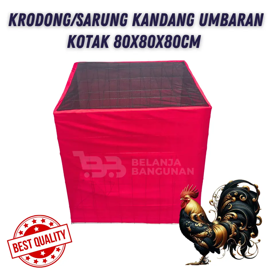 Krondong/Sarung Penutup Kandang Ayam Umbaran Kotak 80cm Kualitas Premium