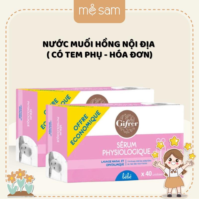 DATE 10.2026 COMBO 2 HỘP 80 ỐNG - Nước muối Hồng Physiodose Gifrer Pháp nội địa có tem phụ - hóa đơn