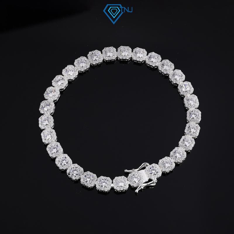 Lắc tay bạc nam tennis bản ngang 6mm đính đá cá tính LTA0209 - Trang Sức TNJ
