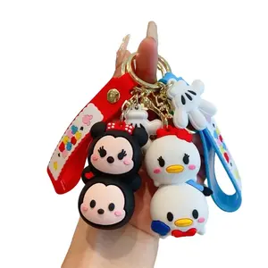 Gantungan Kunci Disney Micky Mouse Minne Mouse Winne The Pooh Sticth Tsum Tsum Keychains Unik Souvenir Hadiah Tas Boneka