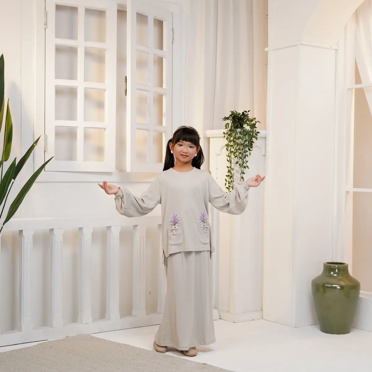 Aster Baju Raya Baju Kurung Embroidery Set for Girls