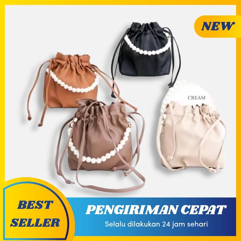 pouch pearl serut- tas wanita selempang Polos 1