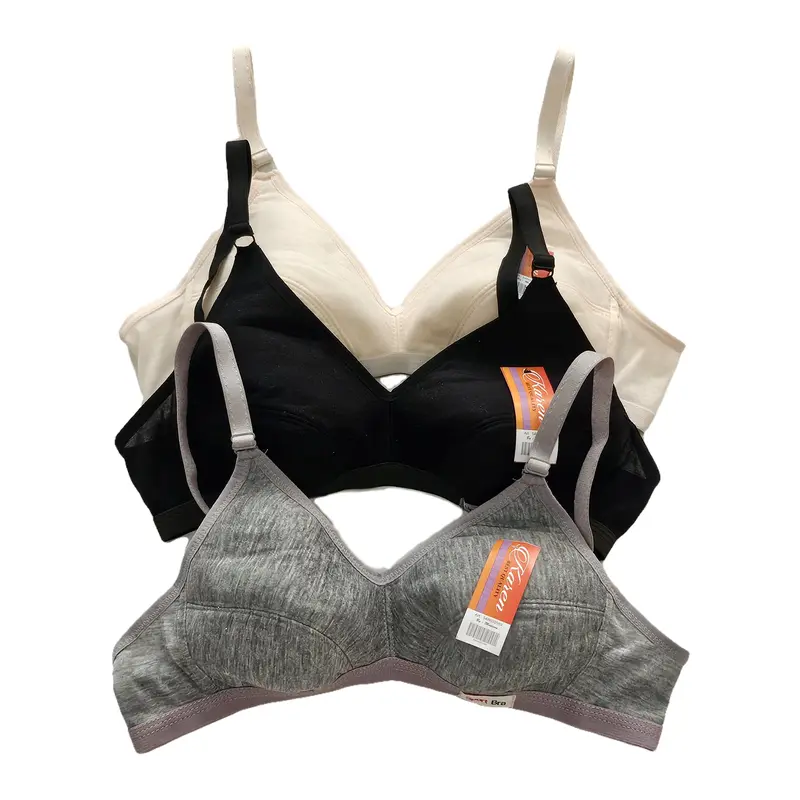 20RIBU Dapat 3PCS Sportbra Wanita Bh Bra Sport Remaja Tanpa Busa Katun Polos Ukuran 34-38 kait 2 0
