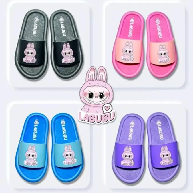 LABUBU sandal slop anak motif labubu Fashion Kaki