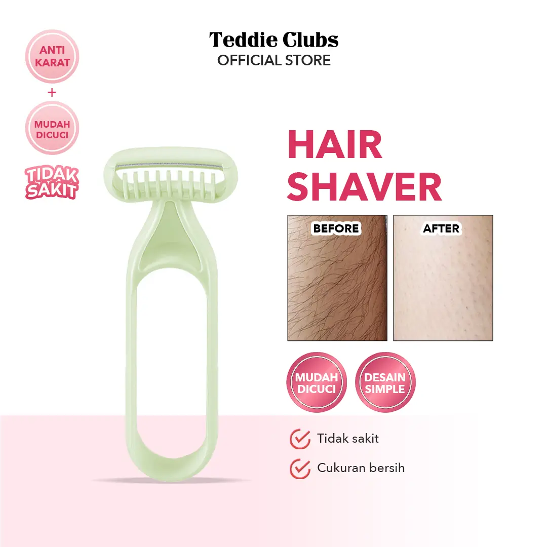[ReadyStock] Teddy Club | Hair Shaver | Alat Cukur Portable Tidak Sakit dan Gampang Dicuci  | Alat Cukur Bulu Tangan, Kaki, dan Ketiak | Pencukur Bulu | Satu Mata Pisau