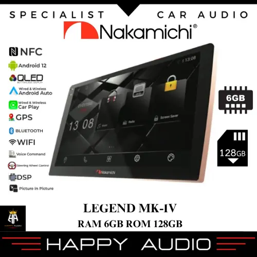 TERBARU - Head Unit Android 9&10 Inch Nakamichi Legend MKIV Ram 6/128GB NA-3102i NFC QLED Android Auto Apple Carplay MK4 Original
