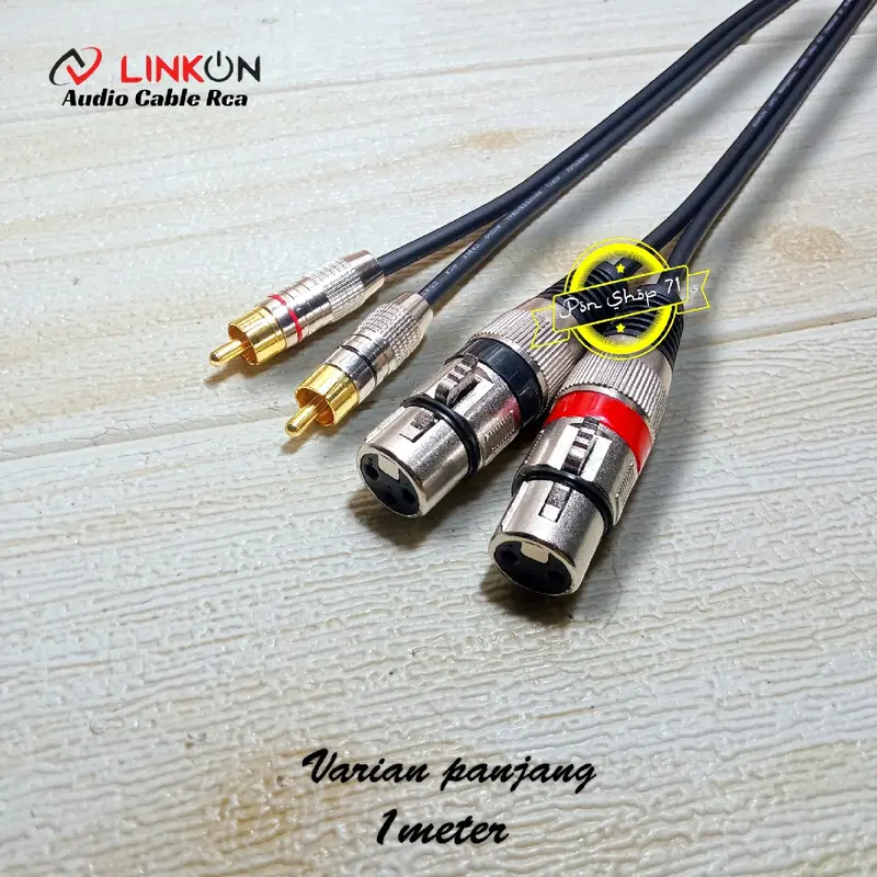 Kabel Mixer ke Power Ampli Jack Xlr Female ke Rca 1 Set/sepasang kabel Original linkon - 50 Cm Accessories Splitter Speaker Silver 2