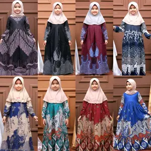 MOTIF TERBARU Baju Batik Anak Perempuan Usia 3 - 13 Tahun Gamis Dress Muslimah Sekolah Formal Modern COD