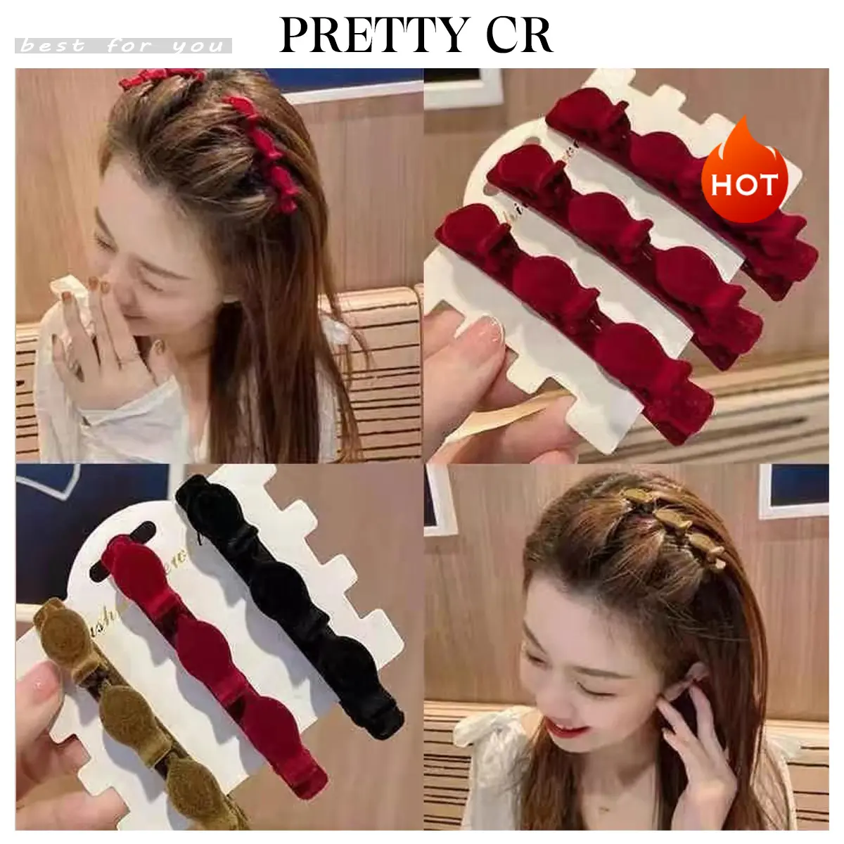 Kẹp Tóc tết, Thời Trang, Dụng Cụ Hữu Ích Cho Tóc Mái Và Trán, Thích Hợp Cho Tóc Người Nổi Tiếng Trên Internet, Kẹp Bên Hai Lớp Cho Người Lười Biếng, Kẹp Tóc Mái Cao Cấp