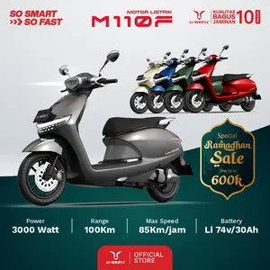 UWINFLY M110F (Motor Listrik), Power 3000 Watt, Range 100km, Quick Charging, Swap Battery, Uwinfly U-Connect