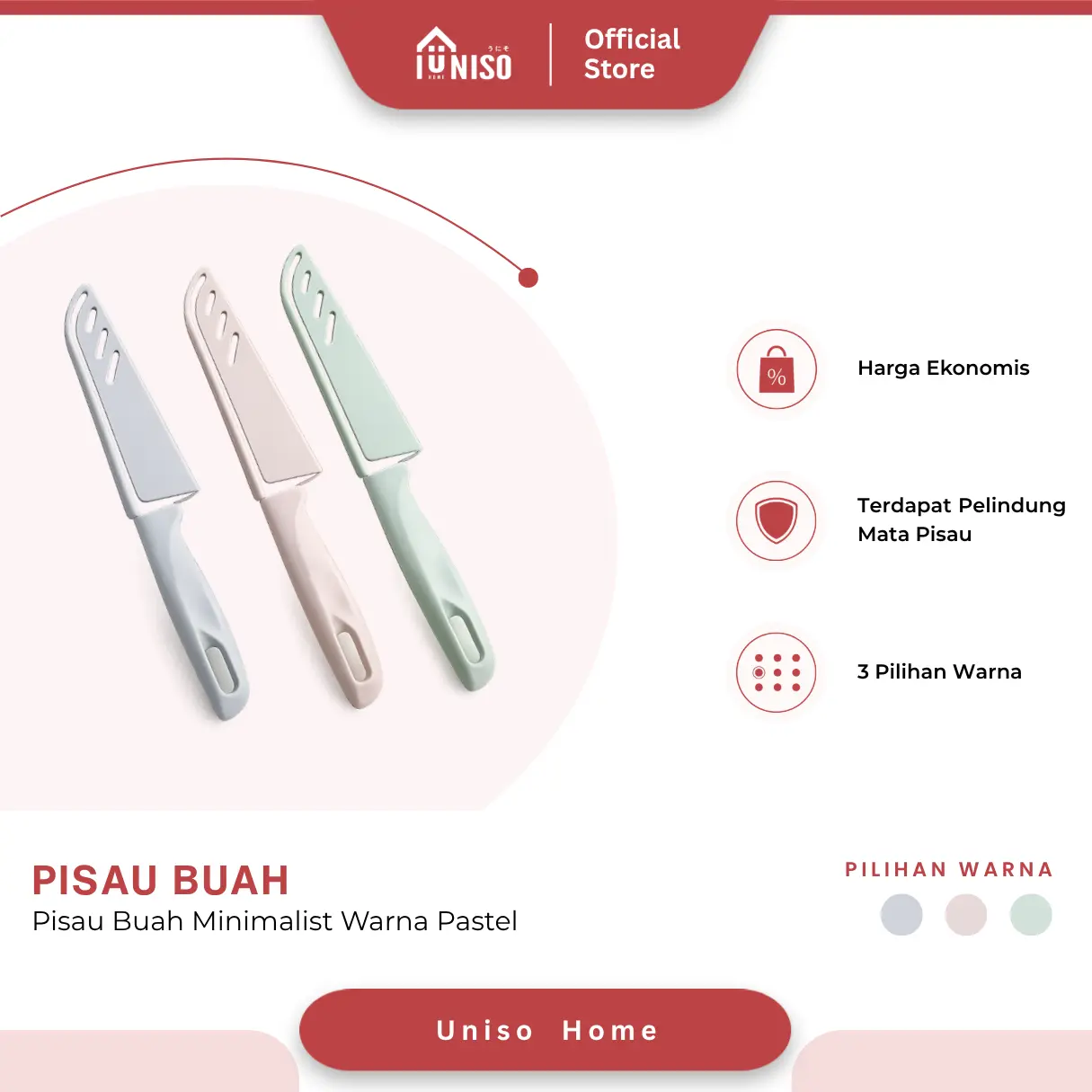 UNISO HOME - PISAU PEMOTONG BUAH MULTIFUNGSI DAN COVER PENUTUP