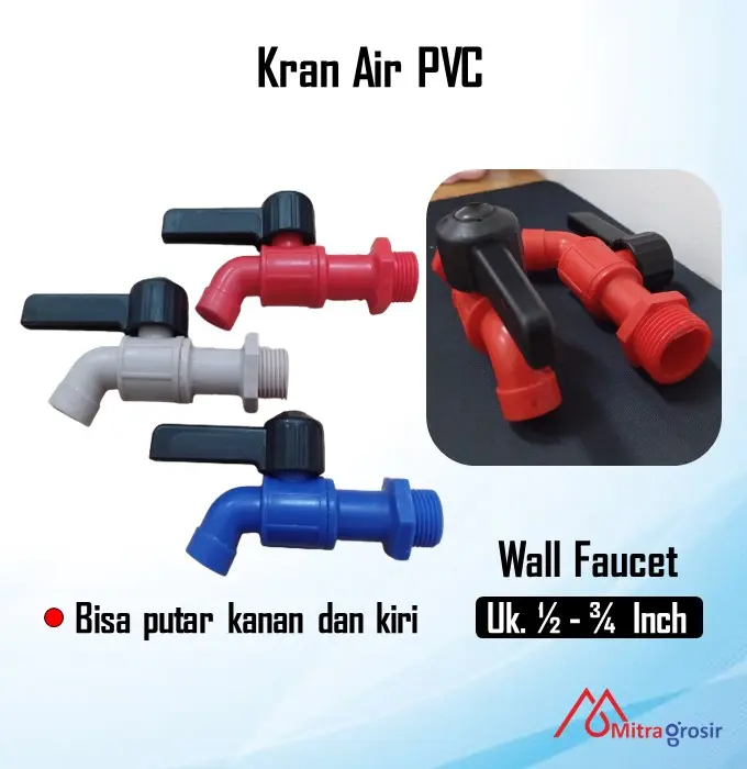 Kran Keran Air PVC Plastik Model Amico 1/2 & 3/4 inch