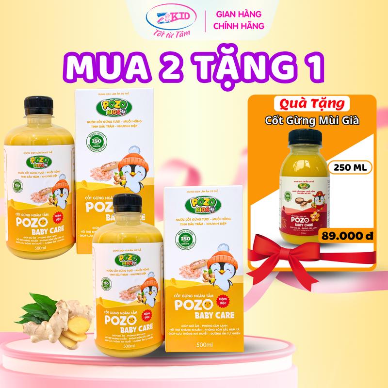  POZOKIDS - Cốt Gừng Không Bã Đậm Đặc - Nước Cốt Gừng Ngâm Tắm POZO BABY CARE - Giúp Giữ Ấm Phòng Cảm Lạnh cho Bé và cả Gia Đình. 