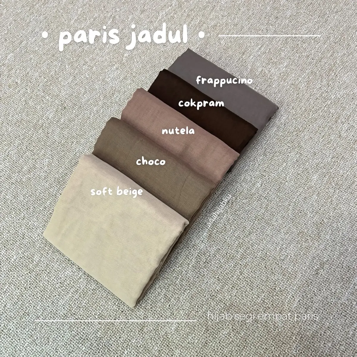 Hijab Segiempat Paris Jadul Ukuran 110x110 cm Kerudung Square Muslim