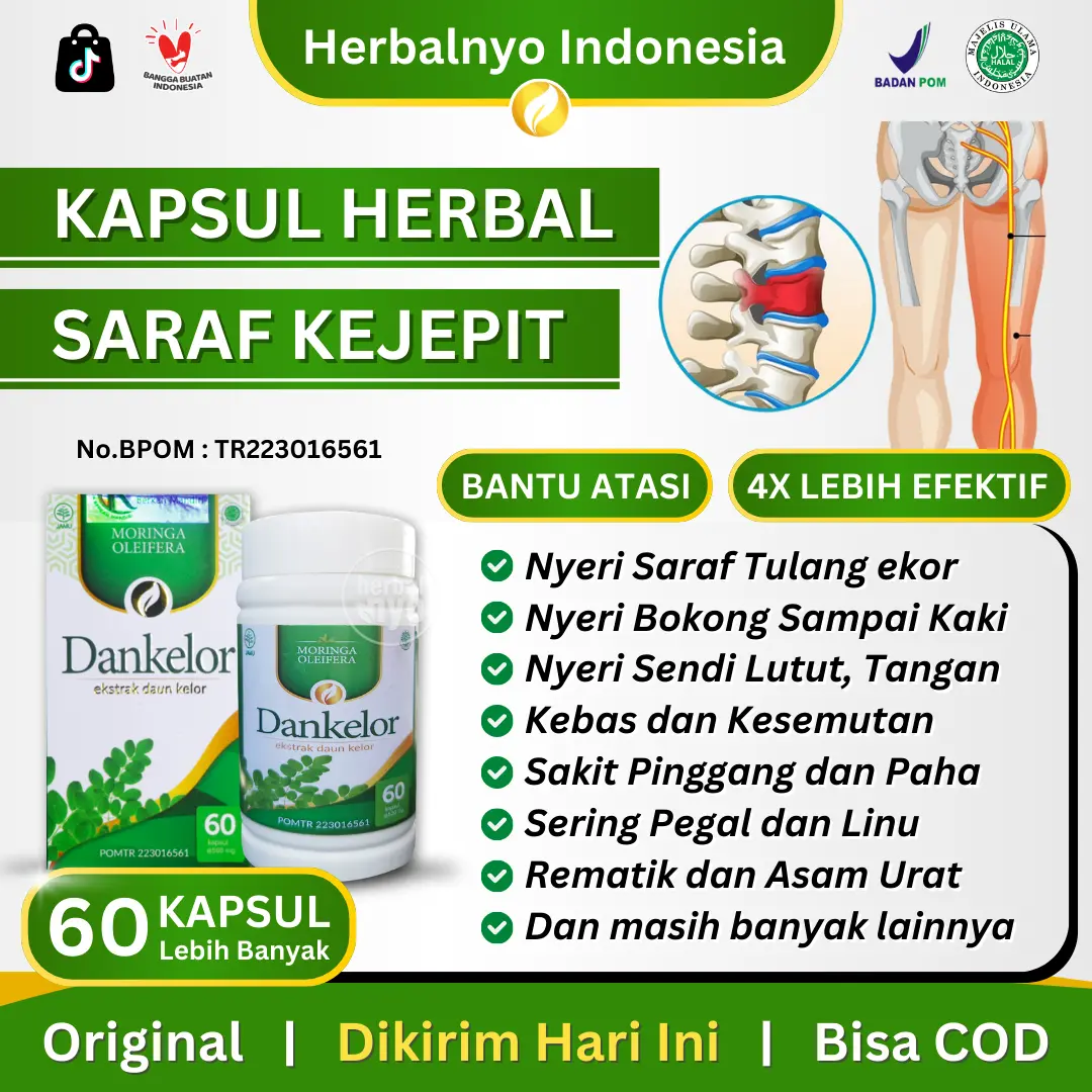 Original Dankelor Suplemen Kesehatan - Saraf Kejepit - Nyeri Sendi - Asam Urat - Rematik - Sakit Pinggang - Nyeri Lutut Pegal Kebas Kesemutan