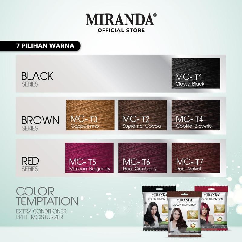 Miranda Hair Color Temptation [20ml] / Cat Rambut Miranda Temptation [20ml] / Cat Rambut Instan 15 Menit / Cat Rambut Tahan Lama 2