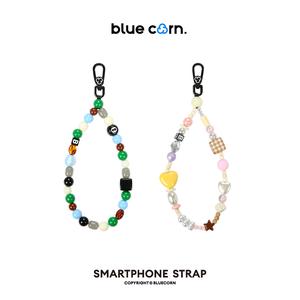 Bluecorn Original Cloudy Coffee & Almond Latte Beaded Phone Strap – Designer Handmade Smartphone Lanyard cry charm phone  chain