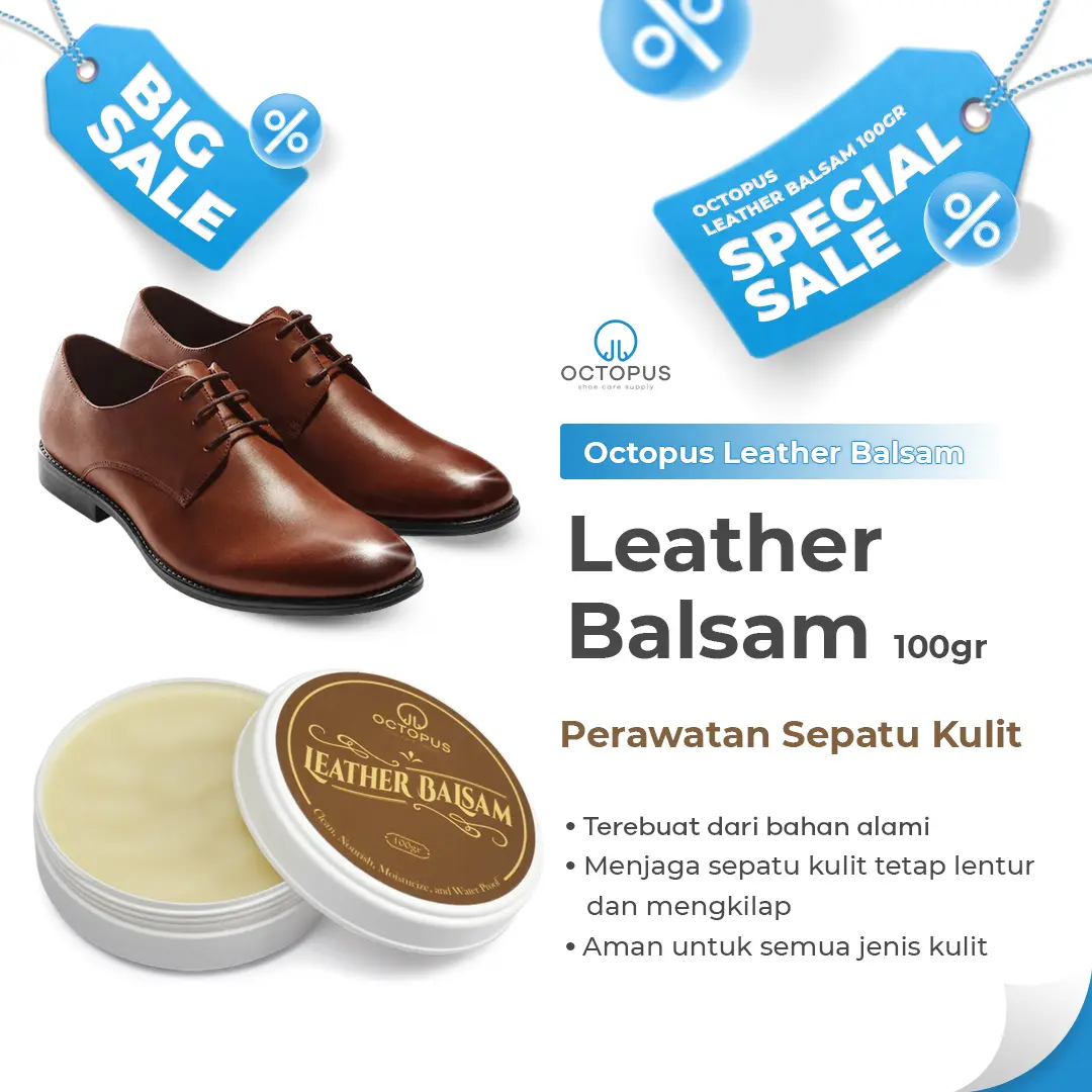 Octopus Leather Balsam Perawatan Sepatu Kulit  | Leather Balsam Semir Pembersih Sepatu kullit | Pengkilap sepatu kulit Shoe Cleaner