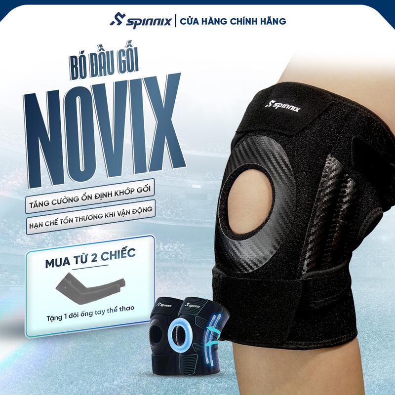 Spinnix Bó Đầu Gối Thể Thao Novix, Bảo Vệ Đầu Gối, Thoáng Khí, Linh Hoạt, Freesize Cho Nam Nữ, Phù Hợp Pickleball, Bóng Đá, Bóng Chuyền,...