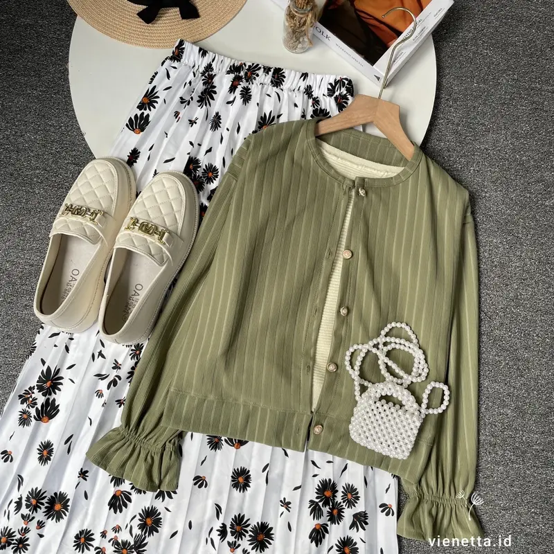 Vienetta.id-ONESET SETELAN WANITA KEKINIAN BAJU ROK PANJANG WANITA REMAJA KEKINIAN ATASAN CARDI KNIT HORNET DAN ROK PLISKET PREMIUM FIT TO XL OUTFIT HEALING OUTFIT NGEDATE STUDYTOUR NONGKI KEKINIAN SIMPLE KOREAN STYLE FASHION KEKINIAN 2025 Regular 7