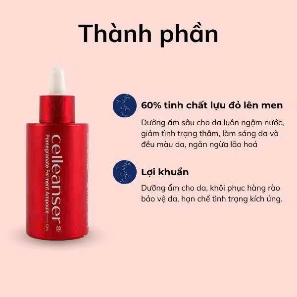 GL-C9- Tinh Chất Dưỡng Da Chiết Xuất Lựu Đỏ Lên Men - Cấp Ẩm Dưỡng Trắng Mờ Nếp Nhăn Phục Hồi Hỗ Trợ Giúp Da Căng Bóng