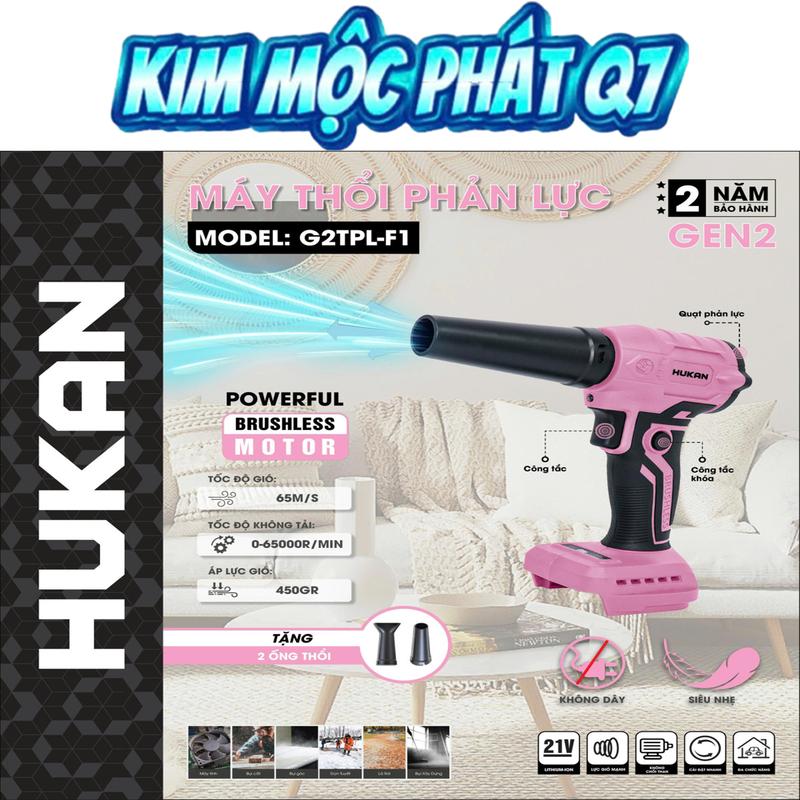 MÁY THỔI PHẢN LỰC SIÊU MẠNH HUKAN Máy Thổi Phản Lực F1 F3 F5 Dùng PlN Chân Phổ Thông 21V CHÂN M21 Bảo Hành Chính Hãng