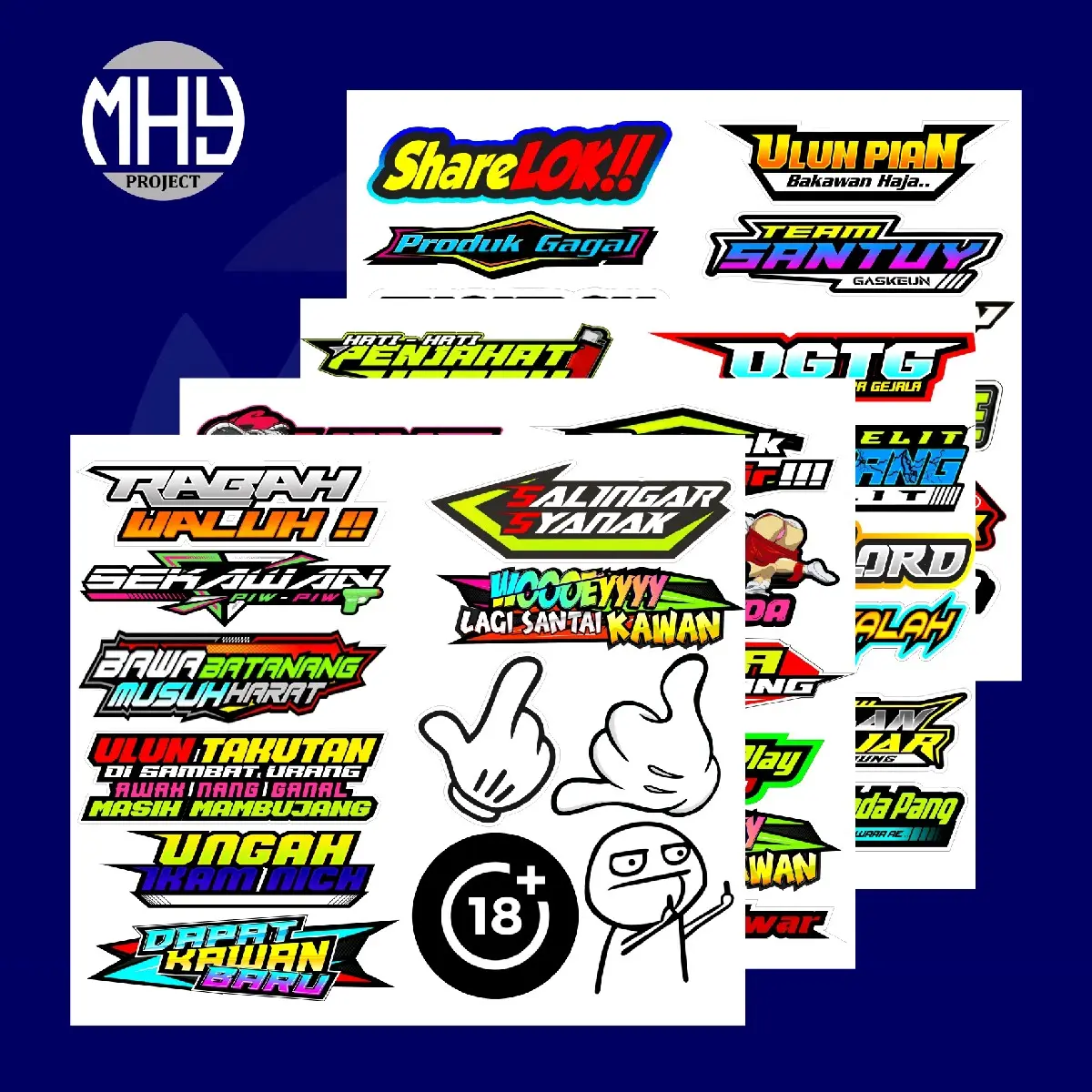 STIKER Motor Cutting isi 12 pcs - Hologram dan Vinyl - Paper, Stationery - Car