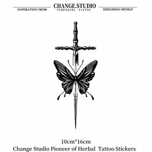 Hình Xăm Tạm Thời, Thiết Kế Hình Xăm Thanh Kiếm Bướm, Không Thấm Nước, Không Lo Rạn, Kéo Dài Trong 15 Ngày Miếng Dán Hình Xăm