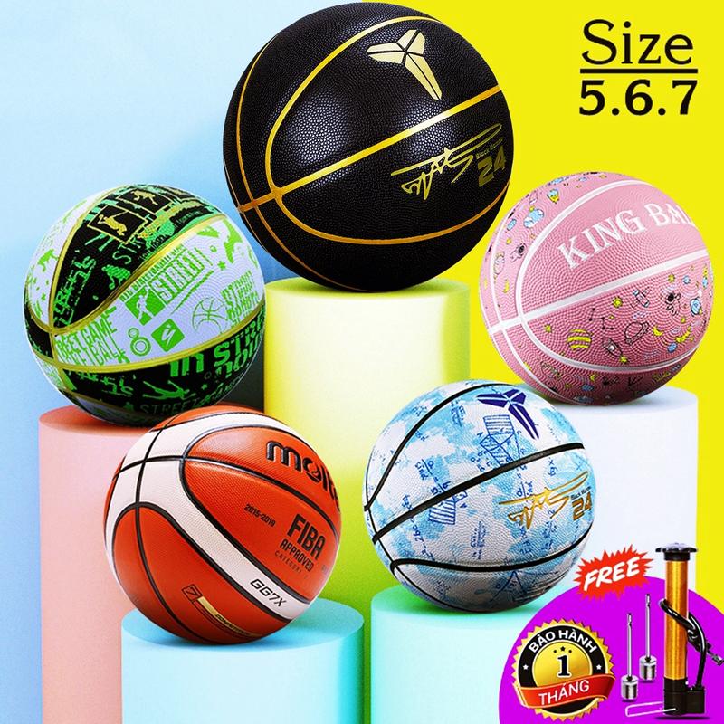 Bóng Rổ Da Cao Su Size Số 5 6 7 Chính Hãng King Ball Banh Bóng Rổ Trẻ Em Nam Nữ Giá Rẻ Thi Đấu Sân Bê Tông Outdoor Ngoài Trời