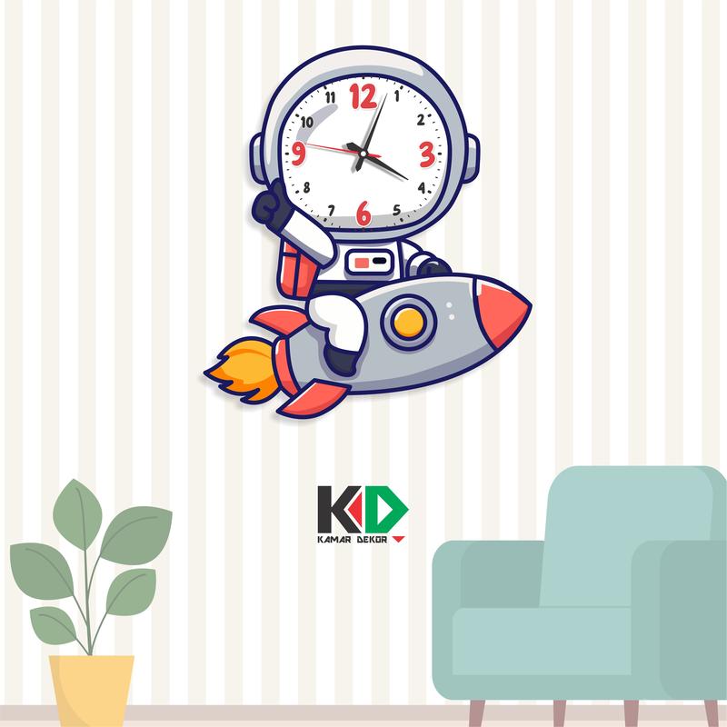 Jam Dinding Aesthetic Gambar Kelinci Hiasan Pajangan Dekorasi Kamar Anak Jam SNI Motif Batik 4